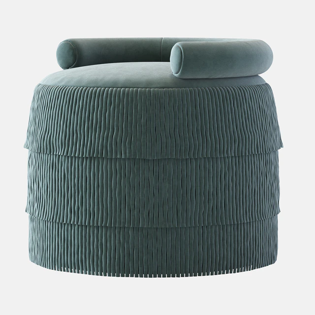 21st Century Beth Fringes Stool Cotton Velvet — Descargar
