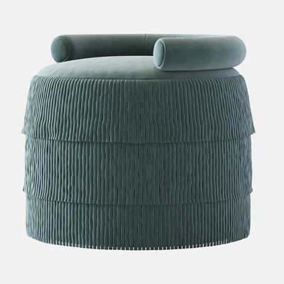 21st Century Beth Fringes Stool Cotton Velvet — Ver 6