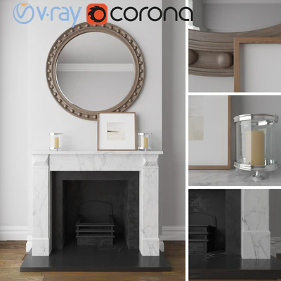 Fireplace, decorative set — Ver 1