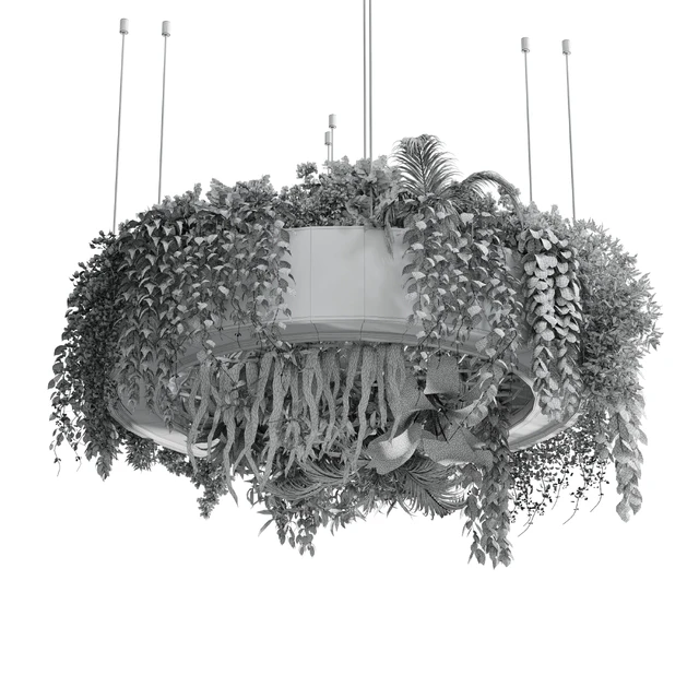 Circle pot light pendant - plant light hanging 13 corona — Descargar