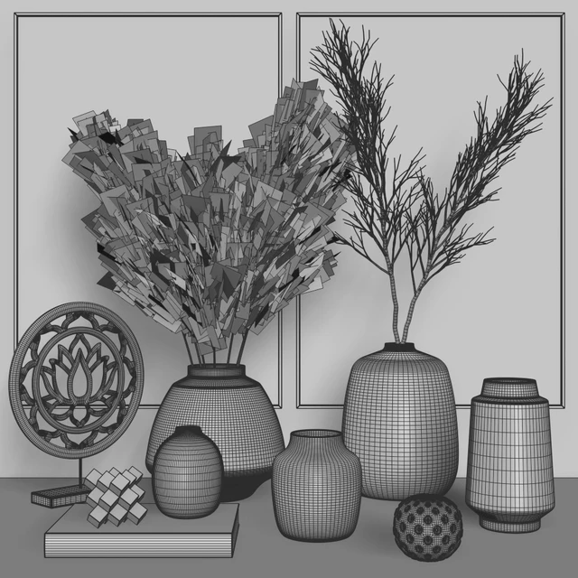 Pampa Grass Vase Decor Set # 14 — Descargar