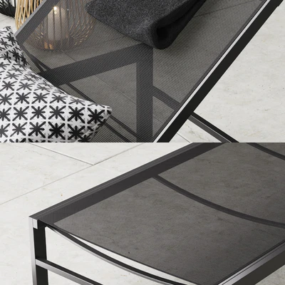 CB2 idle black sun lounger set — Вид 3