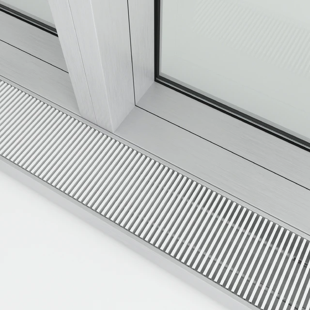 Panoramic window in the floor with radiator — Descargar