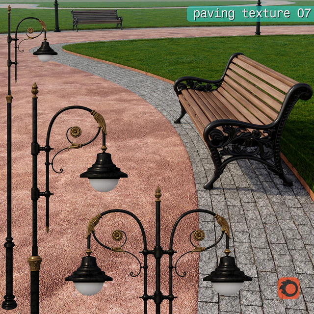Paving granite crumb HR / street furniture 07 — Скачать