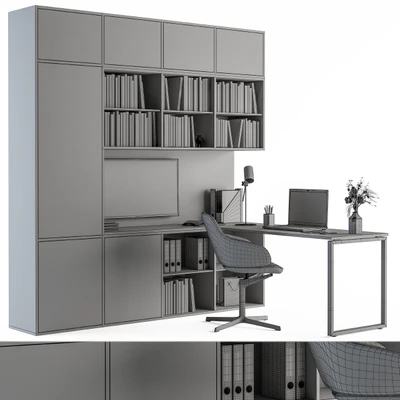 Office Set L Desk With Bookcase — Вид 5
