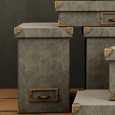 RH / LINEN OFFICE STORAGE ACCESSORIES FOG — Ver 3