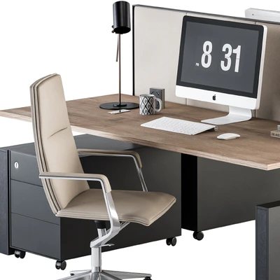Office Furniture - employee Set Cream and Black 36 — Вид 5