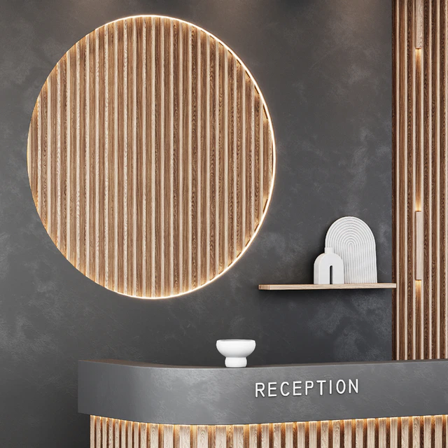 Reception desk natural wood — Скачать