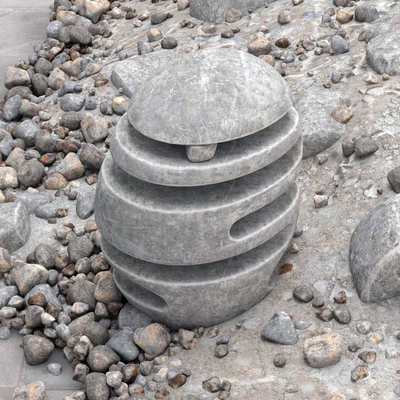 Blumenbeet Stone light / flowerbed with stone lamps — Ver 3