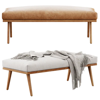 Cavett Wood Frame Bench Crate&Barrel — Вид 6