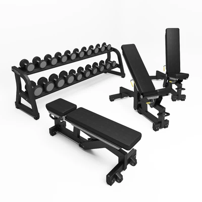 TECHNOGYM. PURE STRENGTH - ADJUSTABLE BENCH; FREE WEIGHTS - DUMBBELLS — Ver 1