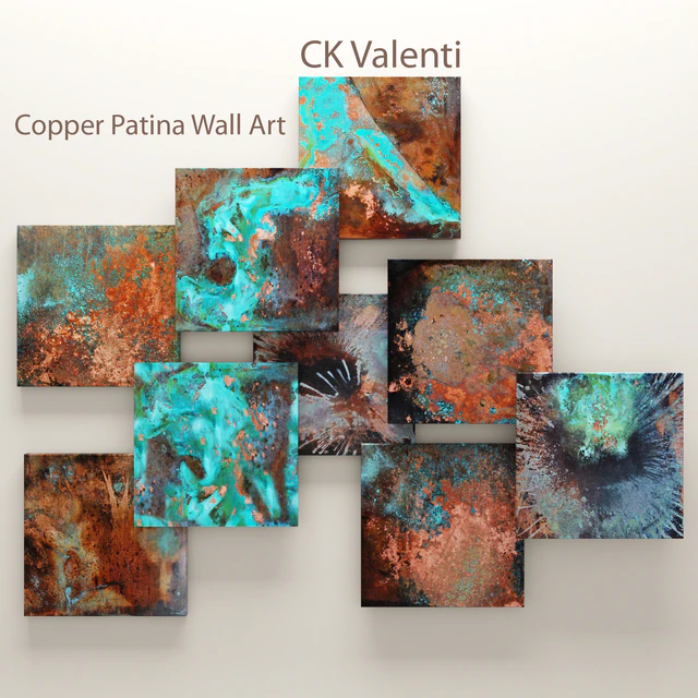 Copper Patina Wall Art, patina, abstraction, panel, copper decor, wall, metal, picture — Descargar