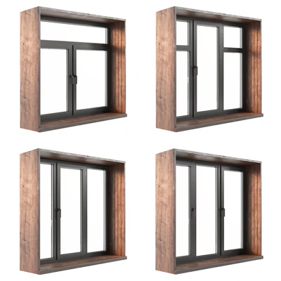 A set of plastic windows with wooden trim. — Вид 6