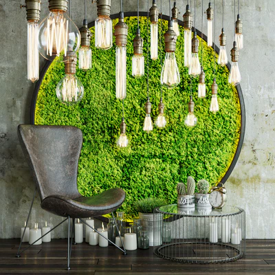 Decor set with moss and lamps — Вид 1