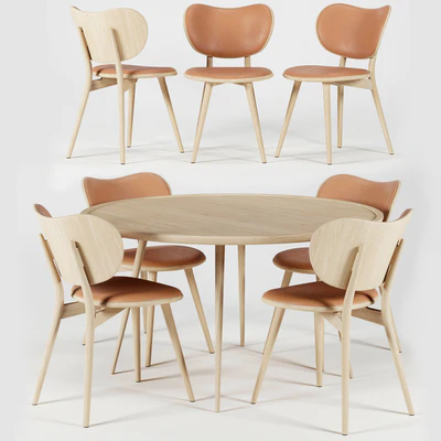 AVE MATER Dining Chair & Accent Oval Lounge Table — Ver 1