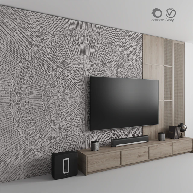TV Consol " Wood Grid " — Скачать