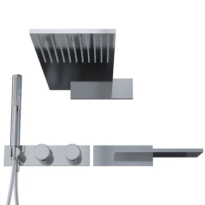 Shower mixer and overhead shower Fantini Milano — Ver 6