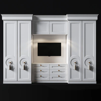 Wardrobe with TV area in the bedroom — Ver 1