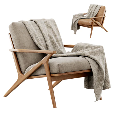 Cavett Wood Frame Armchair by Crate & Barrel — Ver 1