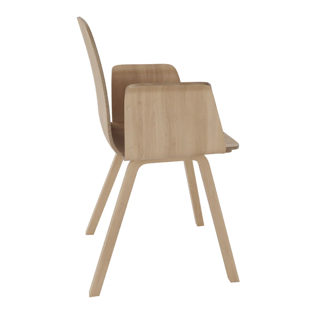 Palm veneer dining chair with armrest — Descargar