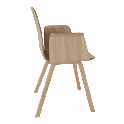 Palm veneer dining chair with armrest — Ver 5