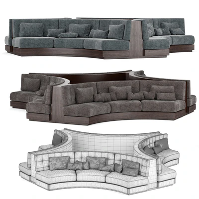 Booth Seating Round Sofa for Luxury Restaurant Lounge Cafe — Вид 3