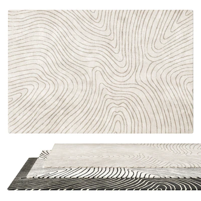 Minimalistic basic carpet with a pattern of lines in several versions — Вид 1