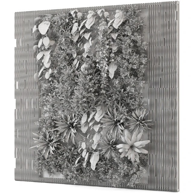 Indoor Wall  Vertical Garden in Wooden Base - Set 1395 — Скачать