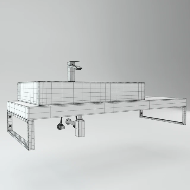 Washbasin on the wooden plate — Descargar