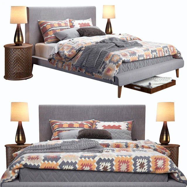 West Elm Mod Upholstered Bed — Descargar