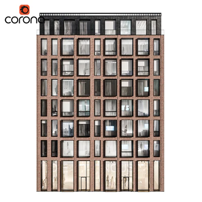 Modern residential facade 01 | night + interiors — Вид 7
