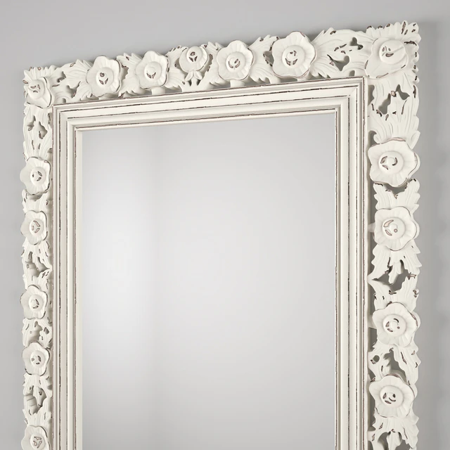 VINTAGE HAND-CARVED FLORAL LEANER MIRROR — Скачать