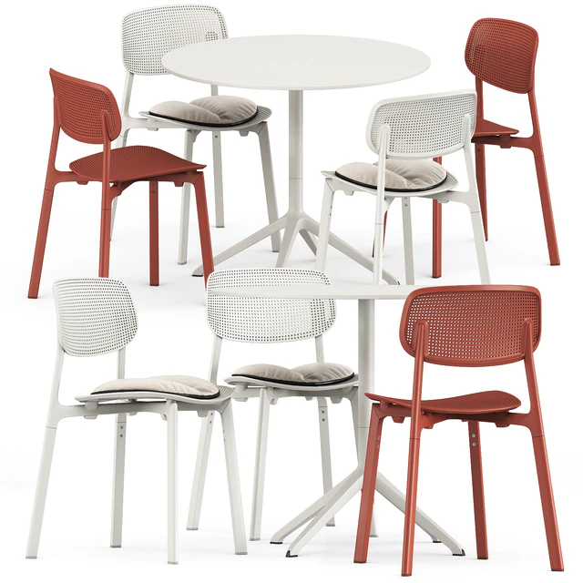Colander chair and Elephant round table by Kristalia — Descargar