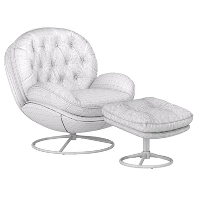 Velvet Swivel Accent Chair with Ottoman Set — Вид 7