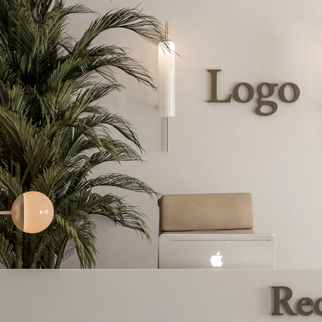 Reception Desk and Wall Decoration - Office Set 239 — Descargar