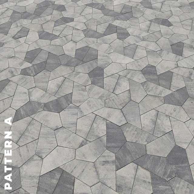 Сет из четырех текстур асимметричной брусчатки «Оригами» — Скачать