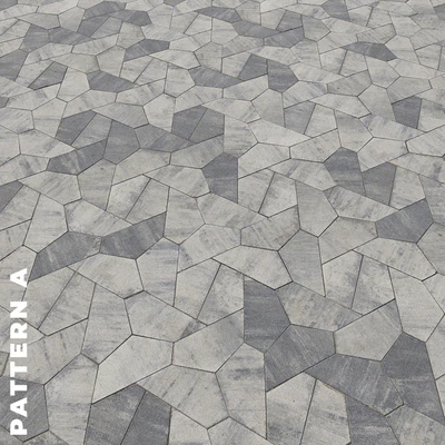Сет из четырех текстур асимметричной брусчатки «Оригами» — Вид 6