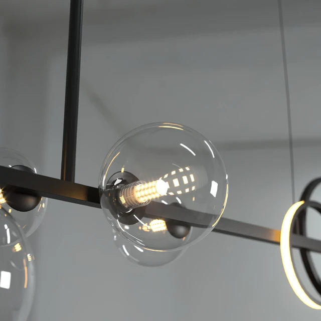 Artpad Modern European Glass Bubble Dining room Pendant Lights Black & gold — Descargar