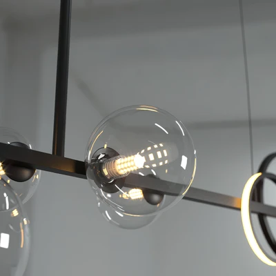 Artpad Modern European Glass Bubble Dining room Pendant Lights Black & gold — Ver 4