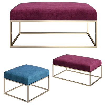 Box Frame Upholstered Bench & Ottoman Westelm — Descargar