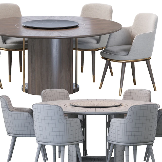 Sendai Round Dining Table and Misool Dining Chair — Скачать