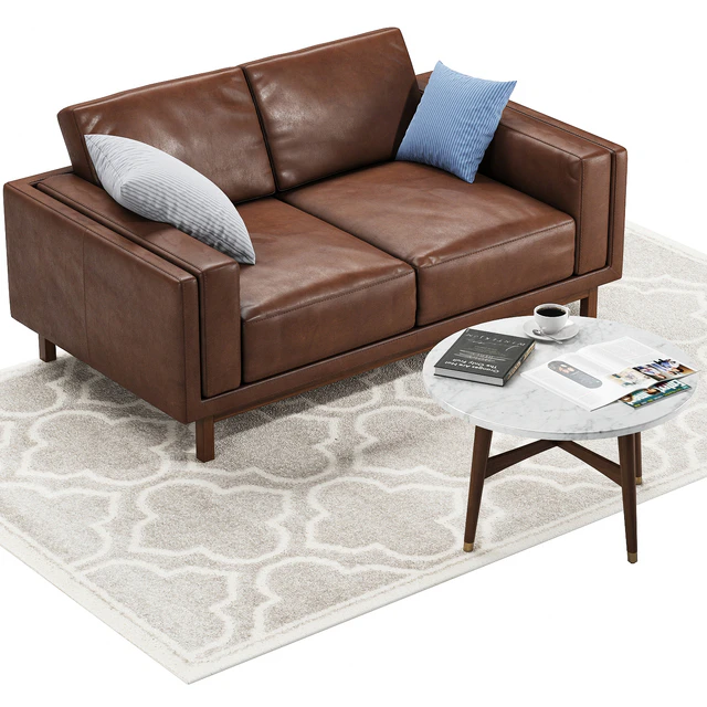 Диван West Elm Dekalb Leather Loveseat Стол Reeve mid-century coffee table — Скачать