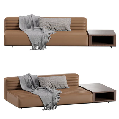 Minotti Roger Modular Sofa 2 Version / Leather & Velvet — Вид 7