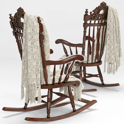Armchair - rocking chair, plaid — Ver 3