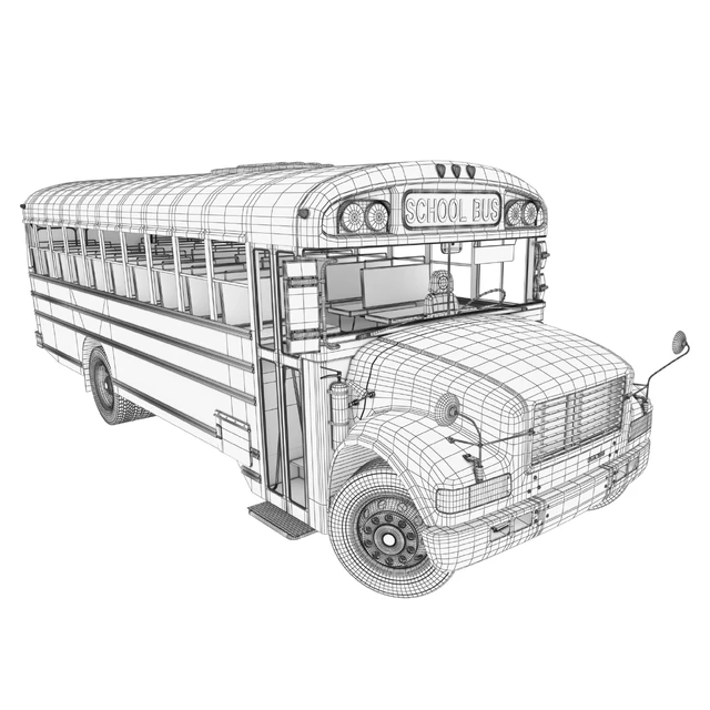 School Bus Blue Bird — Descargar