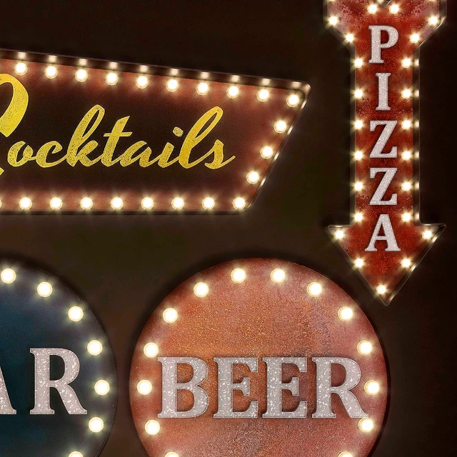 Lighted Metal sign. Set 15 — Descargar