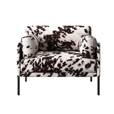 Cowhide Patterned Armchair — View 4