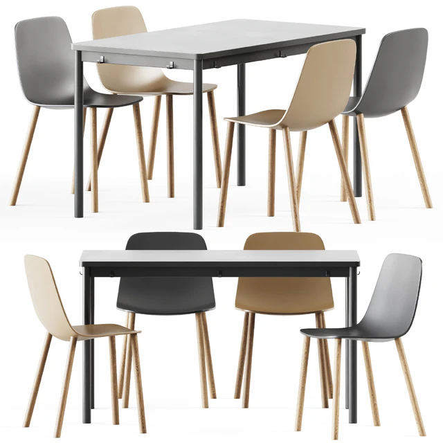 Tommaryd table by Ikea and Maarten Plastic Chair by Viccarbe — Скачать