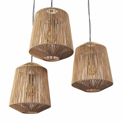 Lamp wood rotang wicker barrel / Светильник плетеный из ротанга бочка — Вид 1
