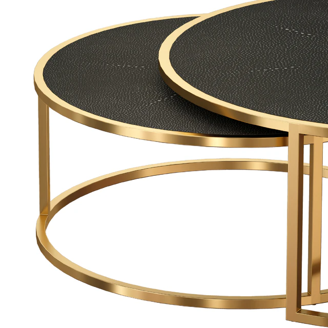 Keya Antique Brass Nesting Coffee Tables (Crate and Barrel) — Descargar